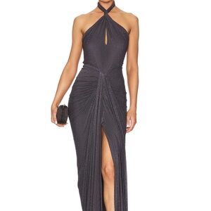 Chic Halter Neck Maxi Dress - Black